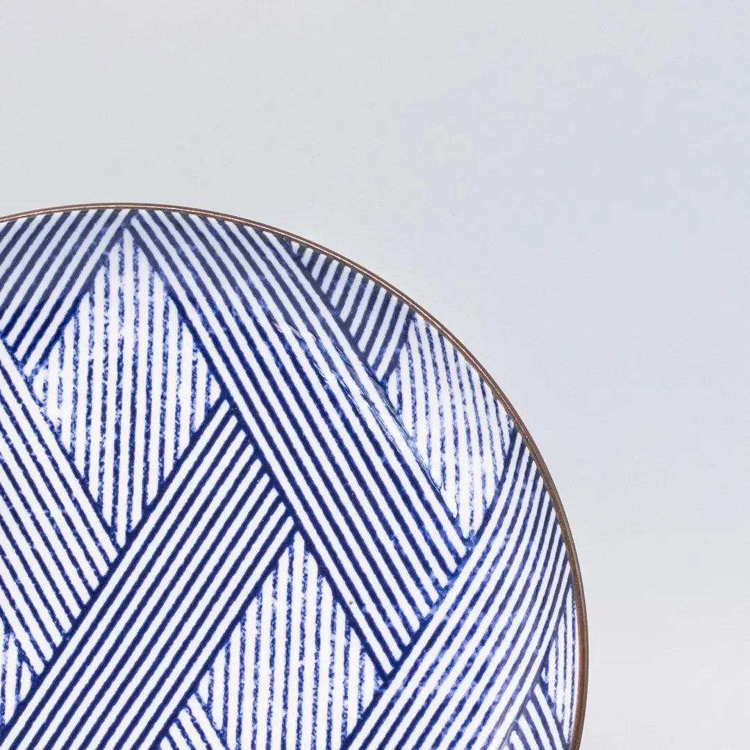 Plate 18cm Thatched Navy Design Wholesale Hub