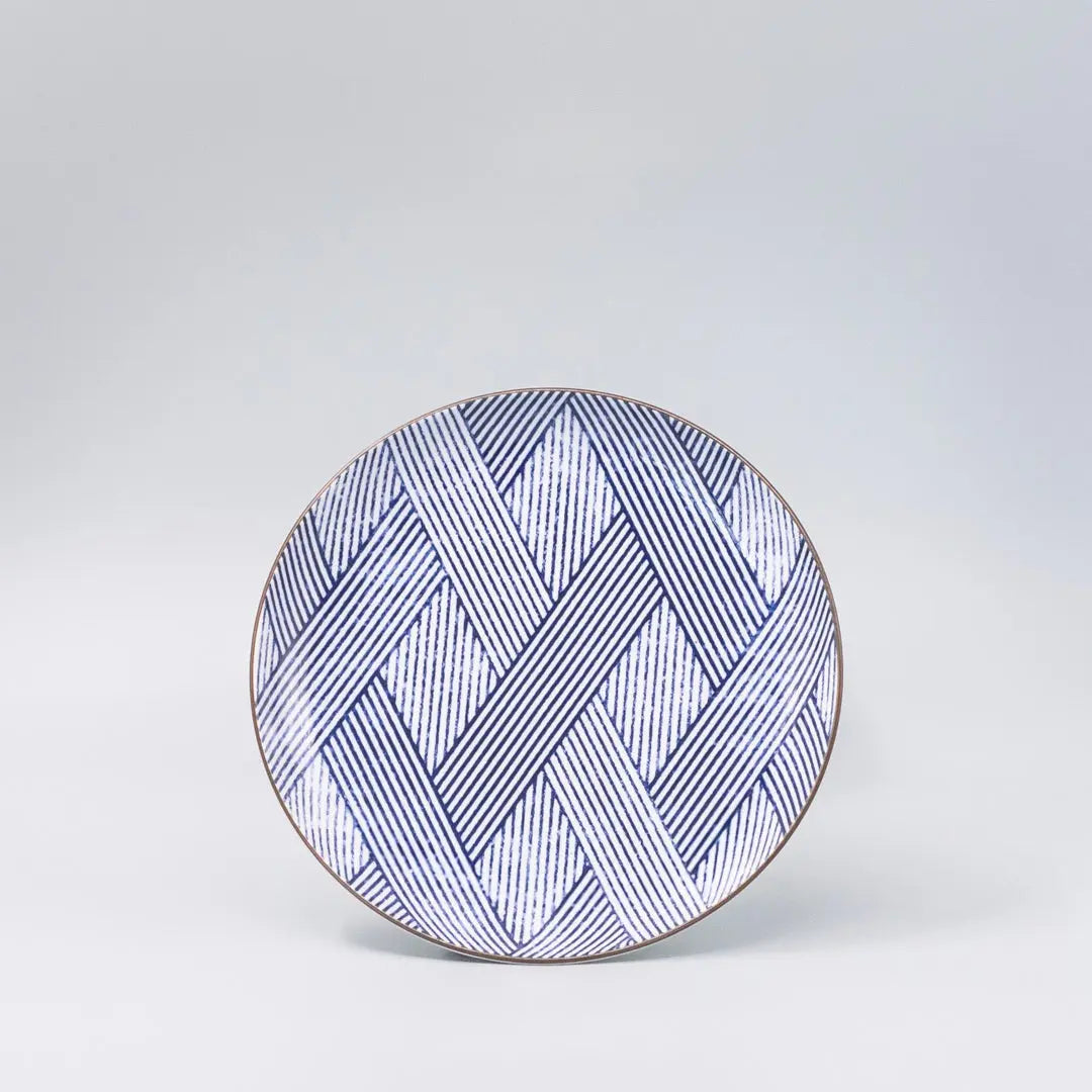 Plate 18cm Thatched Navy Design Wholesale Hub