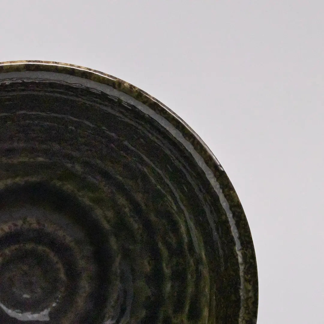 Bowl 15.5cm Shinogi Moss Black Glaze Wholesale Hub