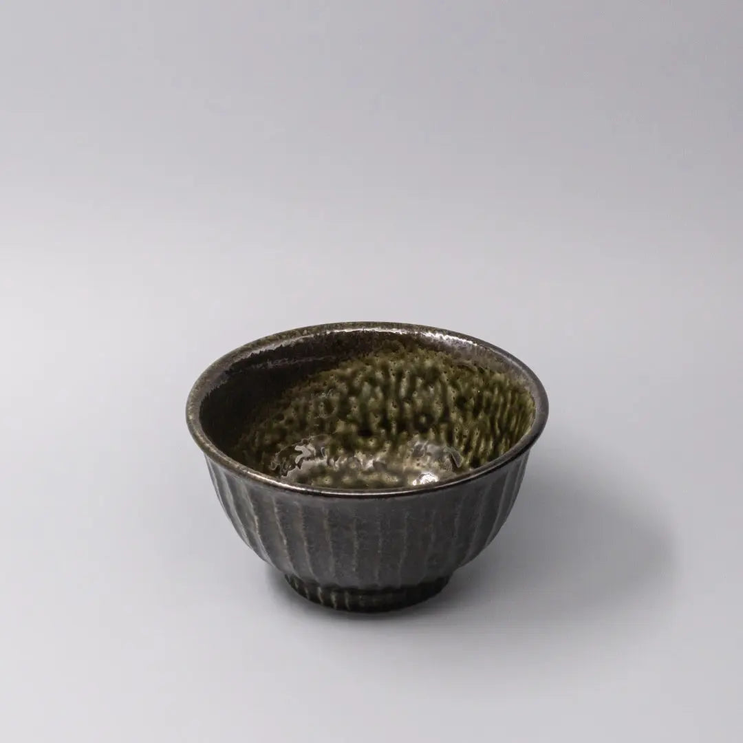 Bowl 18cm Shinogi Moss Black Glaze Wholesale Hub
