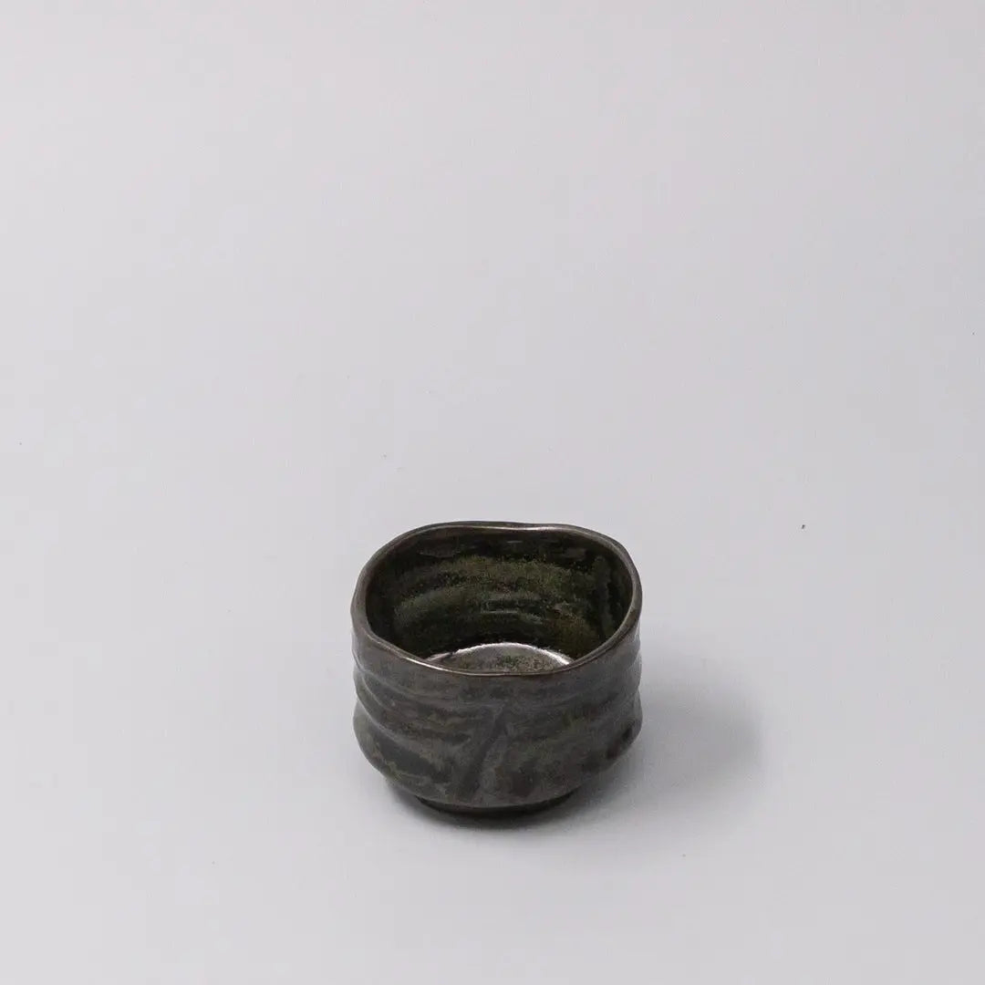 Sake Cup Moss Black Glaze Wholesale Hub