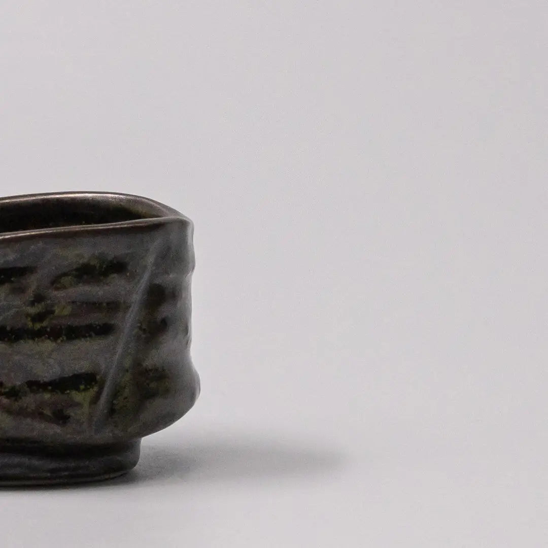 Sake Cup Moss Black Glaze Wholesale Hub