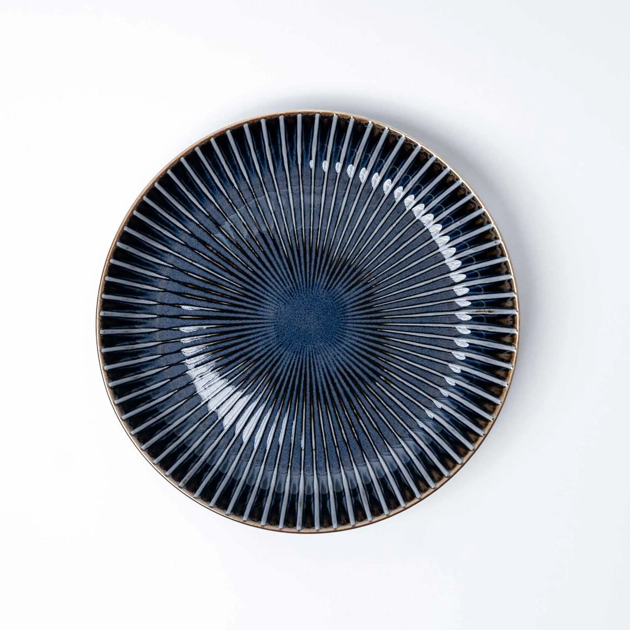 Plate High Rim 22.5cm Navy Sendan Glaze Wholesale Hub