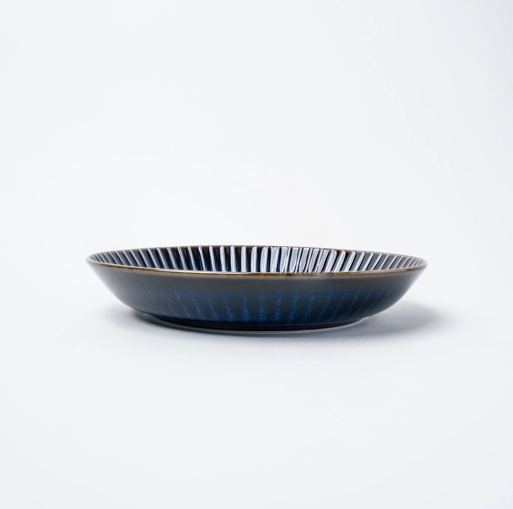 Plate High Rim 22.5cm Navy Sendan Glaze Wholesale Hub