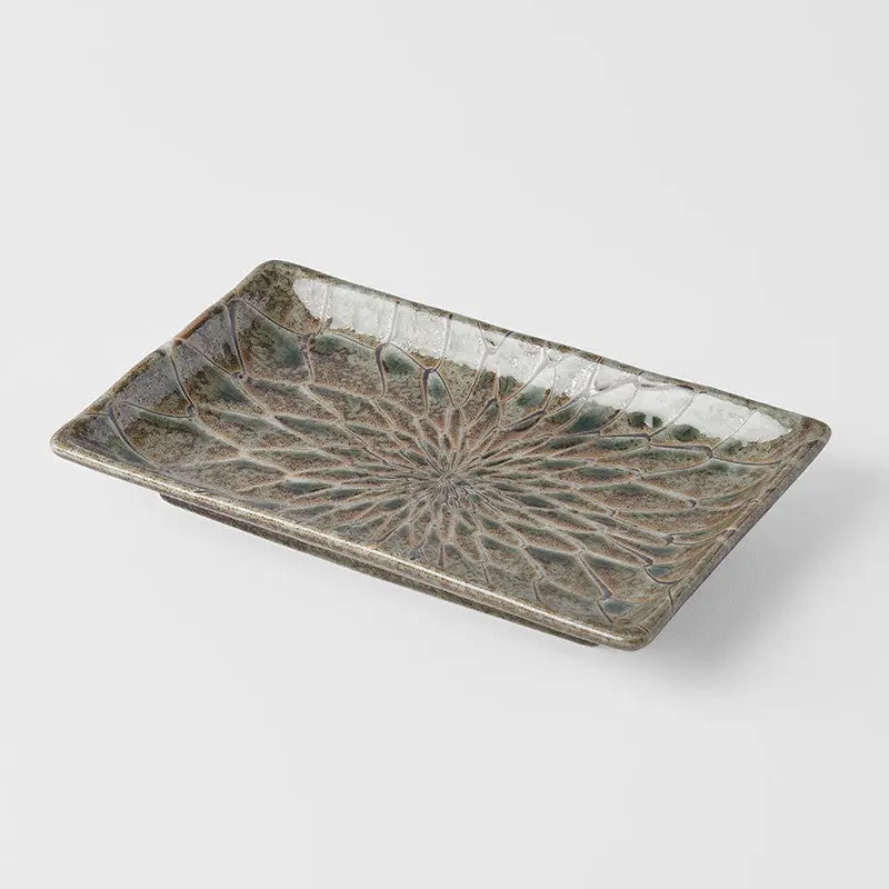 Sushi Plate 22cm Forest Green Net Design Wholesale Hub