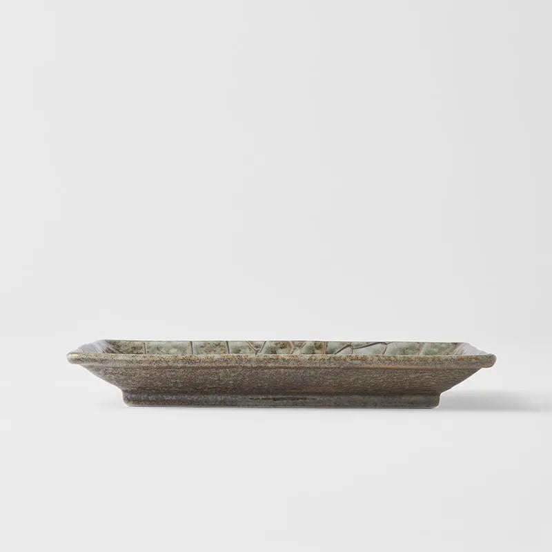 Sushi Plate 22cm Forest Green Net Design Wholesale Hub