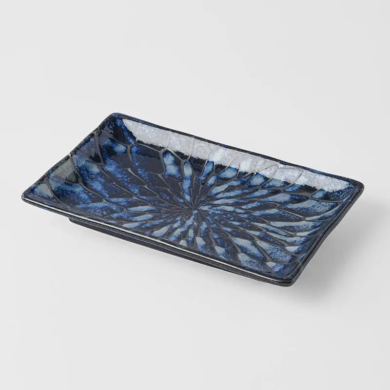 Sushi Plate 22cm Deep Blue Net Design Wholesale Hub
