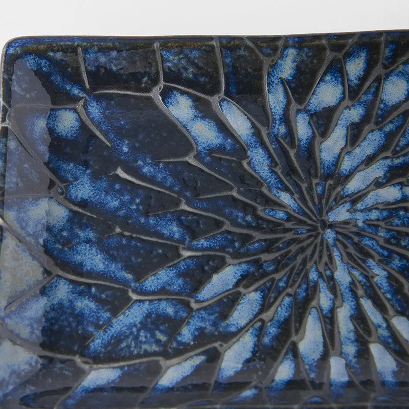 Sushi Plate 22cm Deep Blue Net Design Wholesale Hub