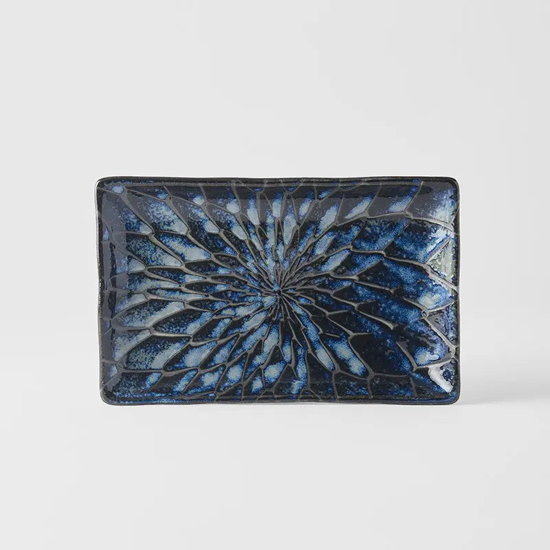 Sushi Plate 22cm Deep Blue Net Design Wholesale Hub
