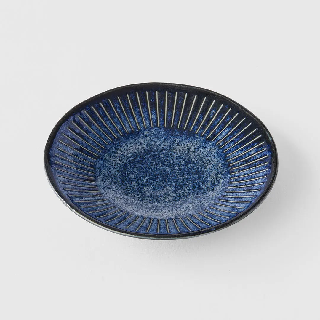 Saucer 12cm Ridged Indigo Glaze Wholesale Hub