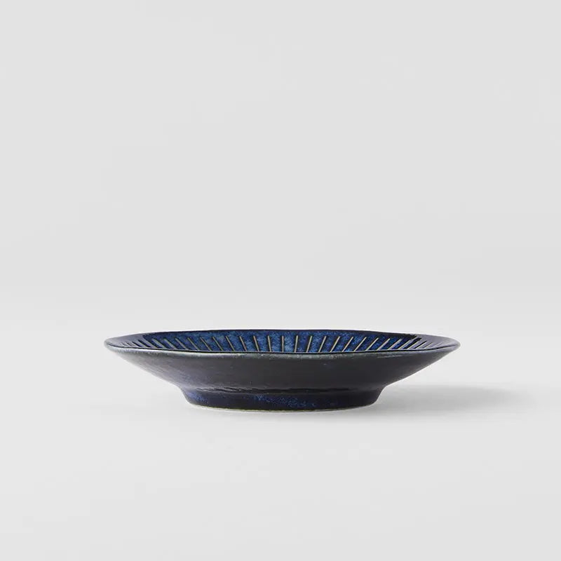 Saucer 12cm Ridged Indigo Glaze Wholesale Hub