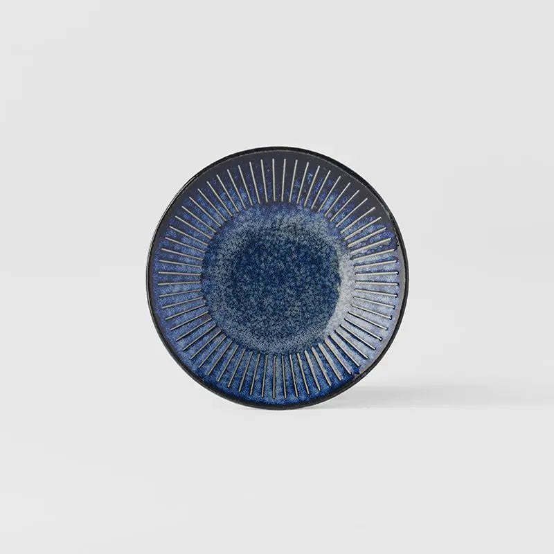 Saucer 12cm Ridged Indigo Glaze Wholesale Hub