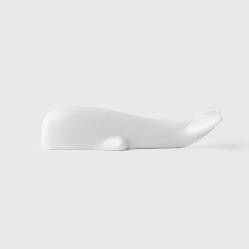 Chopstick Rest Pure White Glaze Whale Wholesale Hub