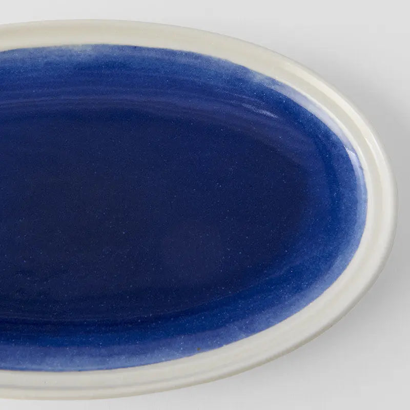 Plate Oval 22cm Ocean Blue Glaze Wholesale Hub