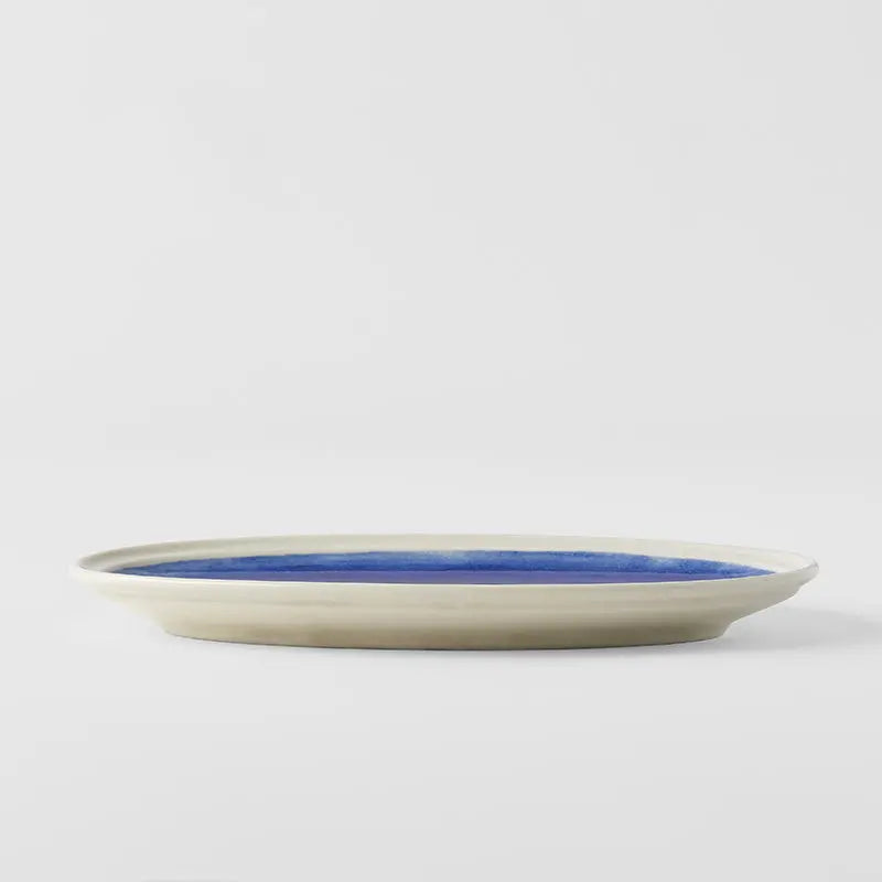 Plate Oval 22cm Ocean Blue Glaze Wholesale Hub