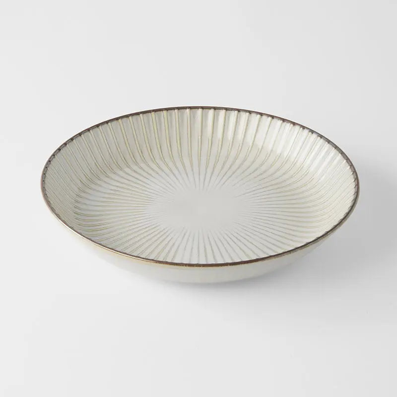 Plate High Rim 22.5cm White Sendan Glaze Wholesale Hub