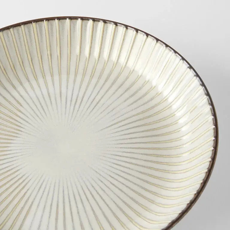 Plate High Rim 22.5cm White Sendan Glaze Wholesale Hub