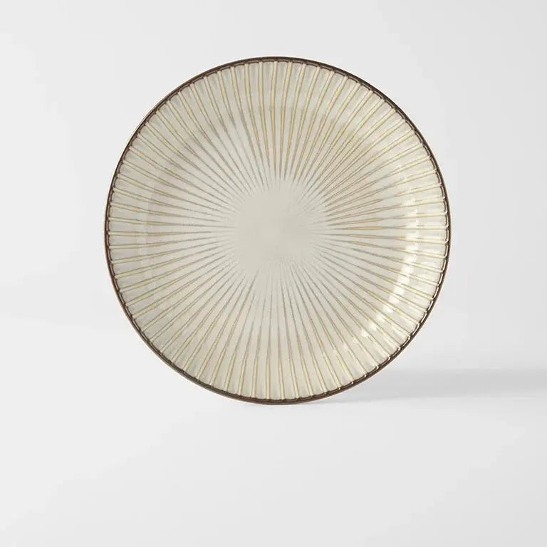Plate High Rim 22.5cm White Sendan Glaze Wholesale Hub