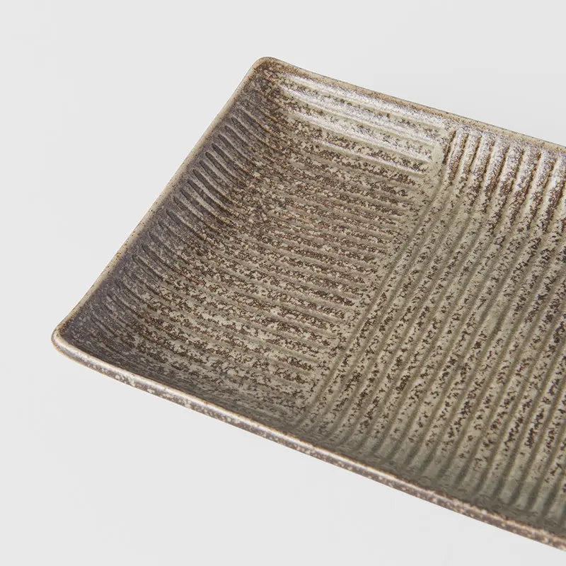 Sushi Plate 21cm Light Brown Glaze Wholesale Hub