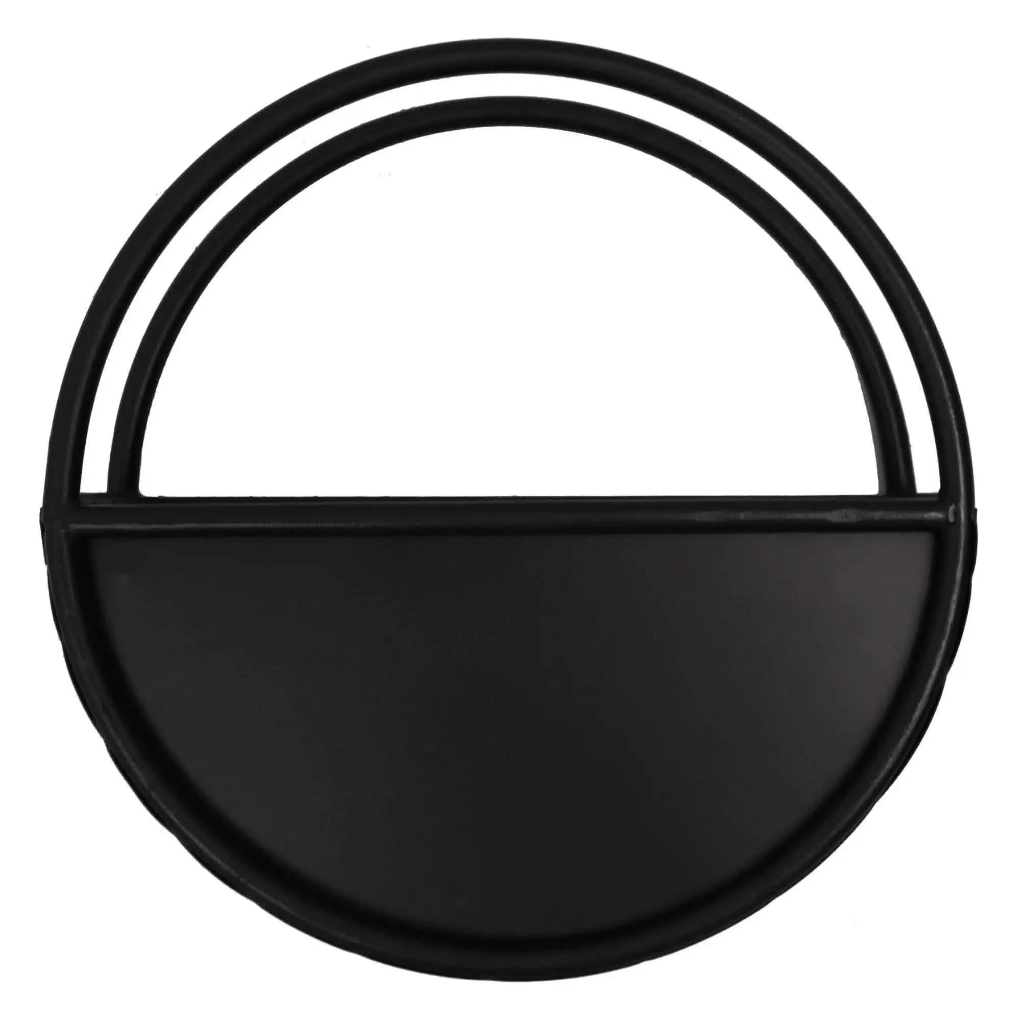 Premium Floating Half Moon / Semi Circle Metal Wall Planter | Onyx Black 35cm Wholesale Hub