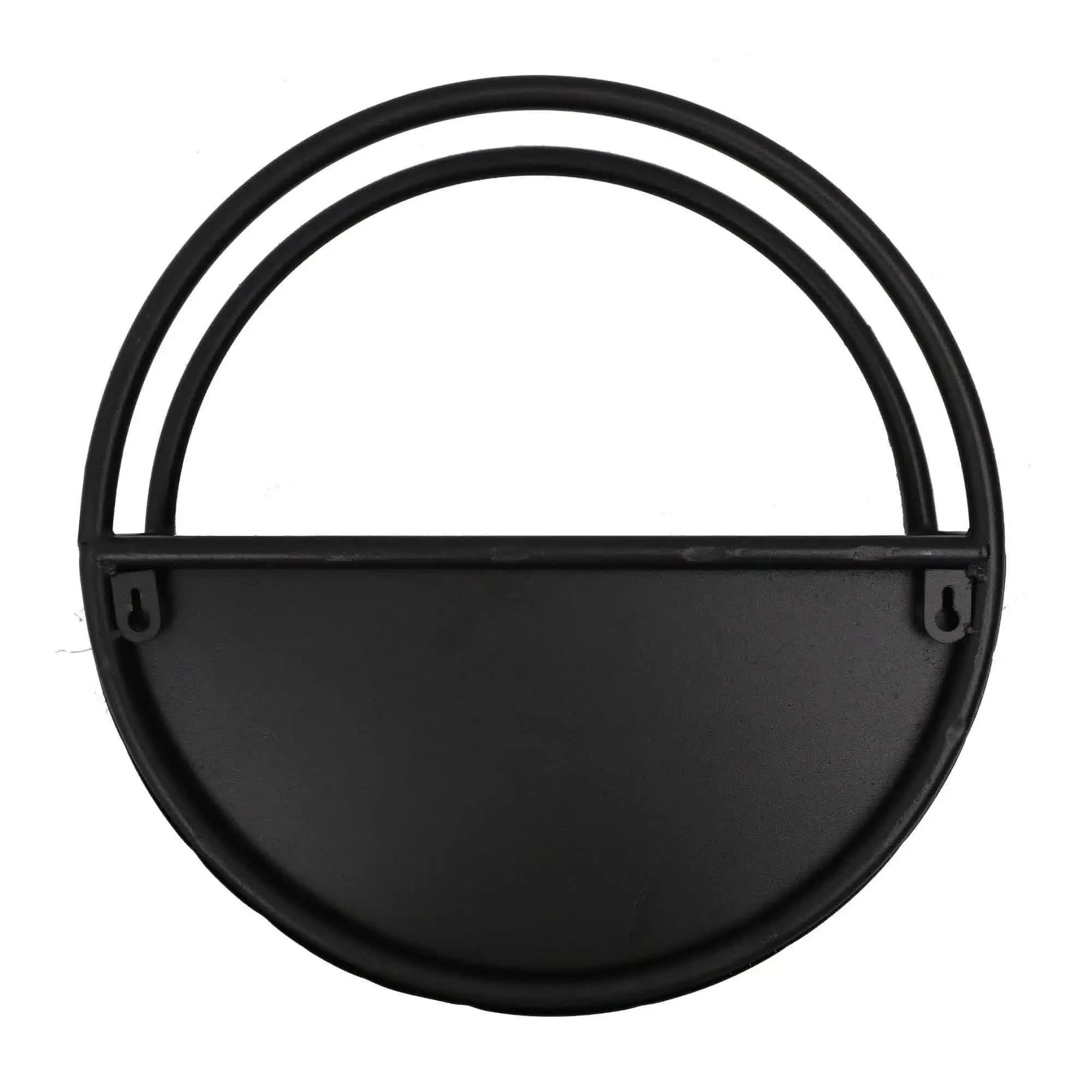 Premium Floating Half Moon / Semi Circle Metal Wall Planter | Onyx Black 35cm Wholesale Hub