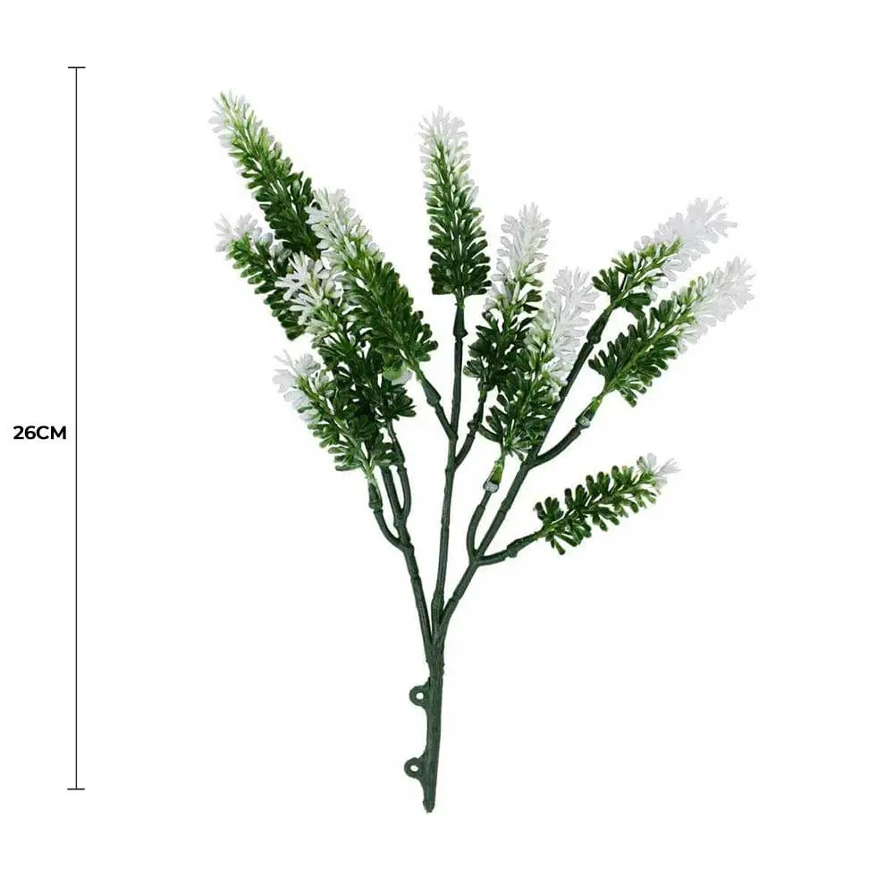 Small White Artificial Lavender Stem UV Resistant 26cm Wholesale Hub