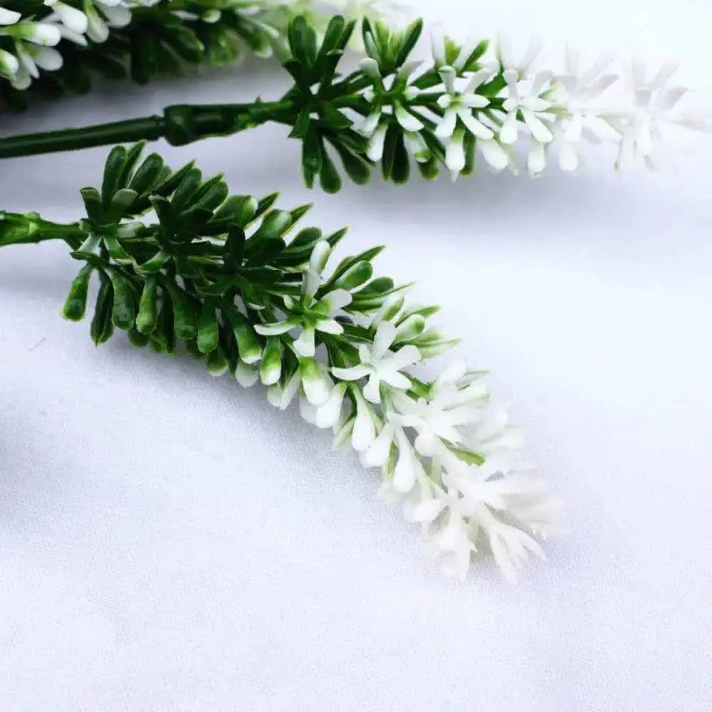 Small White Artificial Lavender Stem UV Resistant 26cm Wholesale Hub