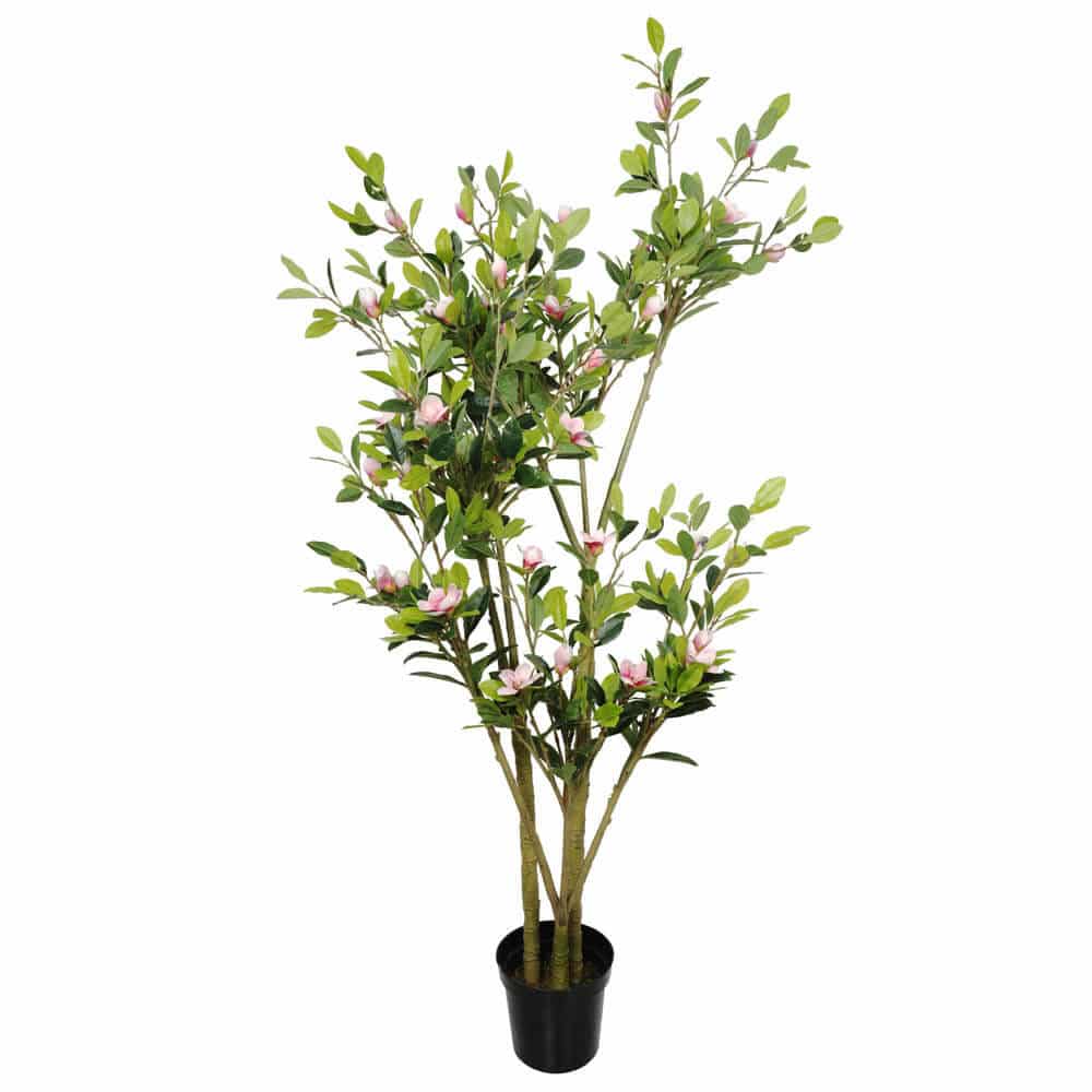 Faux Flowering Pink Magnolia Tree with Pot 250cm Wholesale Hub