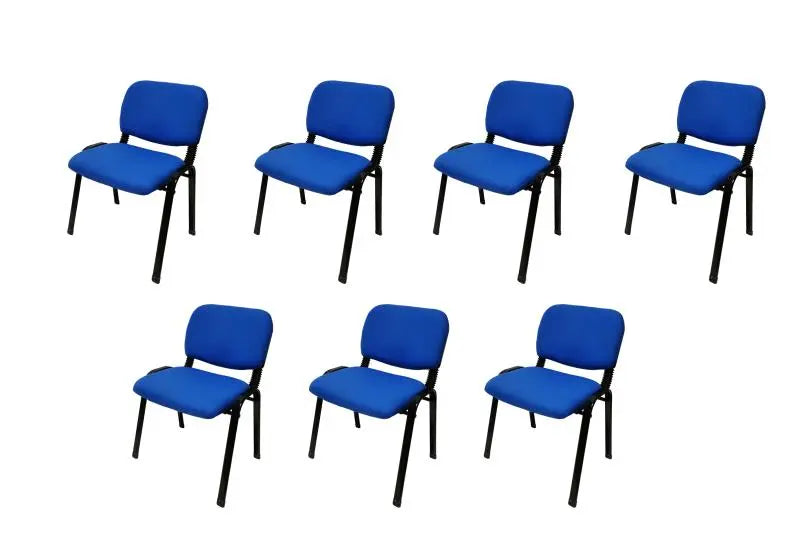 NNECN Stackable Office Conference Visitor and Community Chairs (Set of 7-Blue) Wholesale Hub