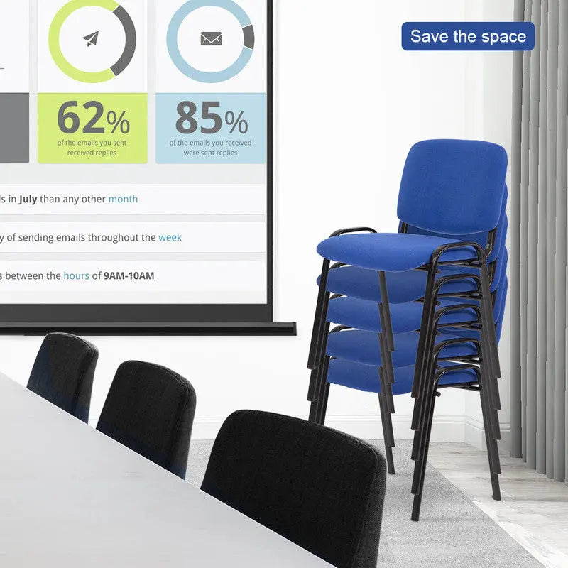 NNECN Stackable Office Conference Visitor and Community Chairs (Set of 7-Blue) Wholesale Hub