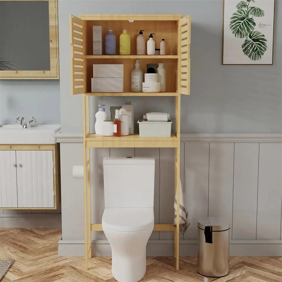 4-Tier Bamboo Bathroom Toilet Storage Rack Wholesale Hub