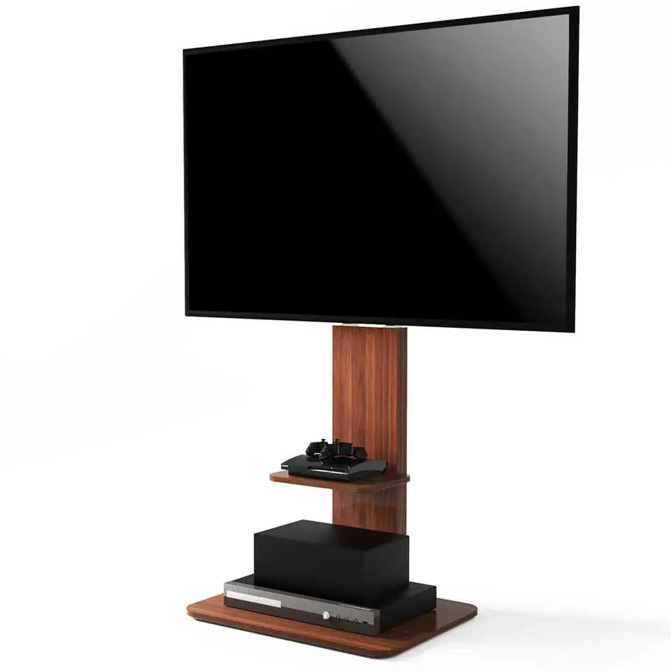 32"-65" Tv Floor Stand Adjustable Corner Tv Mount Bracket With Sturdy Wood Base Wholesale Hub