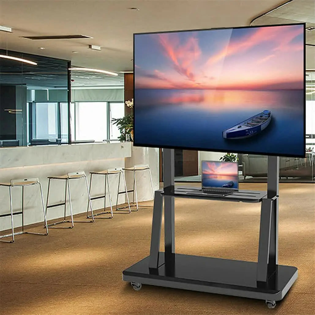 32" -100" Heavy Duty Floor TV Stand TV Cart Trolley Height Adjustable Mount Bracket Wholesale Hub