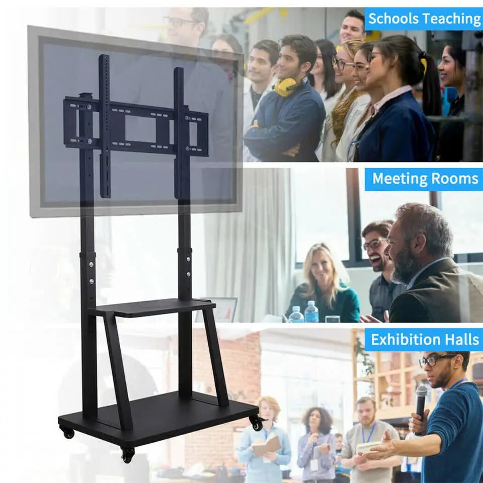 32" -100" Heavy Duty Floor TV Stand TV Cart Trolley Height Adjustable Mount Bracket Wholesale Hub