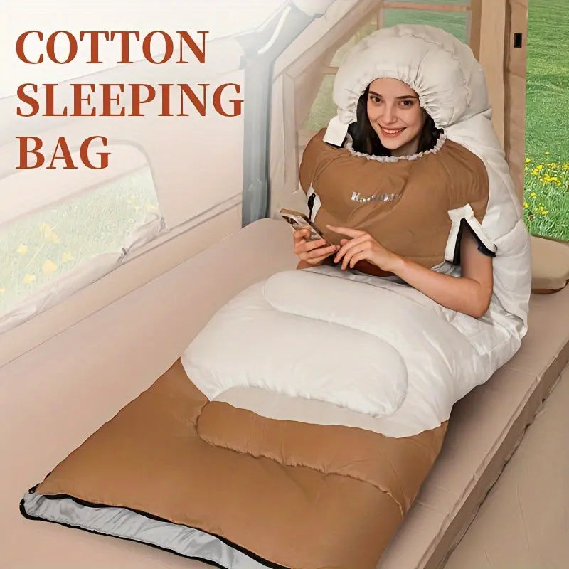 KAIROAD Extra Wide Mummy Sleeping Bag + FREE Accessories (Eye Mask, Earplugs, U-shaped Pillow) - 3 Season, Warm & Cold Weather, Waterproof Wholesale Hub