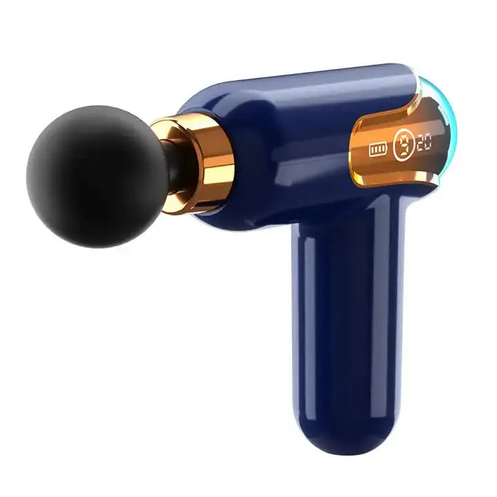 LC002 Deep Blue Portable Massage Gun - Deep Tissue Muscle Massager with 4 Heads and 9 Speed Settings Wholesale Hub