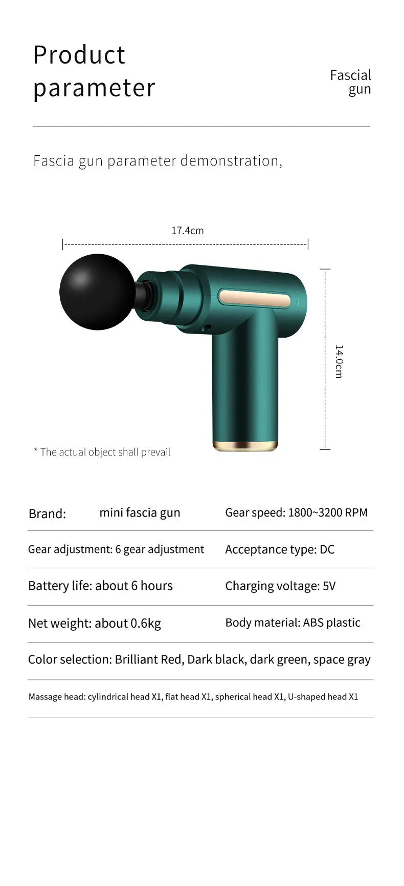 Compact Black Massage Gun - Deep Tissue Muscle Massager with 4 Interchangeable Heads Wholesale Hub