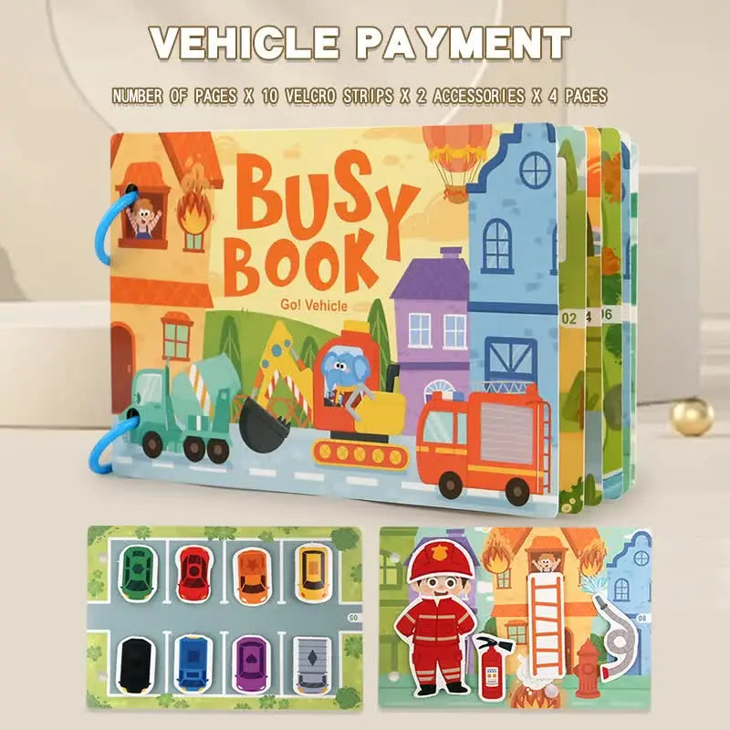Themed Busy Book Set - Educational Activity Books for Preschool Learning (Farm, Vehicles, Dinosaurs, Ocean, and Forest,5 books in total) Wholesale Hub