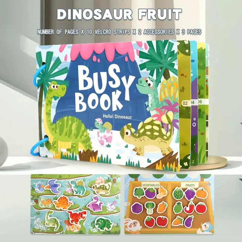 Themed Busy Book Set - Educational Activity Books for Preschool Learning (Farm, Vehicles, Dinosaurs, Ocean, and Forest,5 books in total) Wholesale Hub
