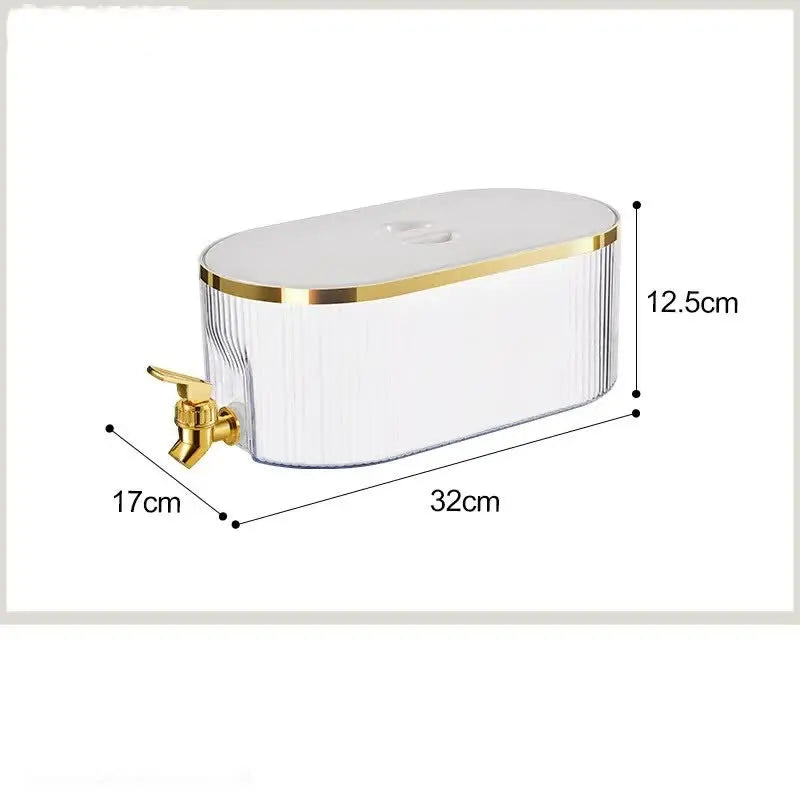Cream White Refrigerator Cold Water Dispenser - 5.3L Fruit Tea Jug with Tap for Home Beverages Wholesale Hub