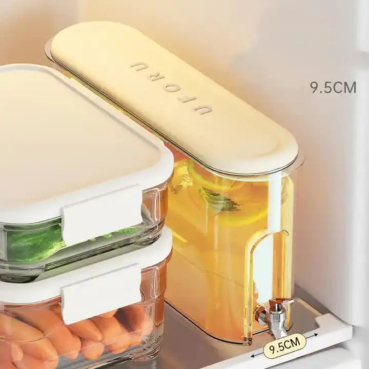 Green Refrigerator Cold Water Jug with Tap - 4L Large Capacity Sealed Beverage Dispenser for Juice and Water Wholesale Hub