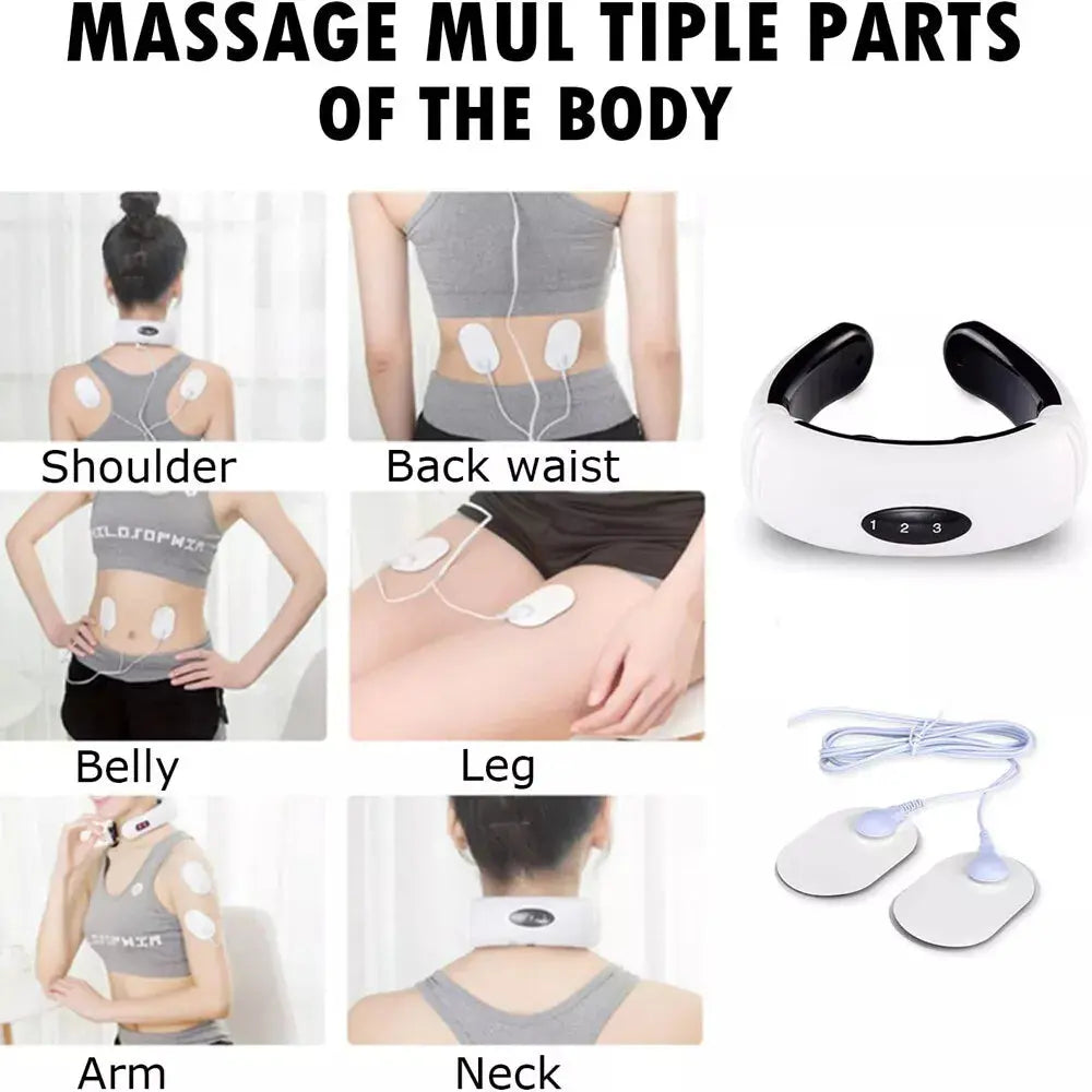 Neck Massager with Pulse Therapy - Intelligent Cervical Massage Device for Pain Relief and Relaxation Wholesale Hub