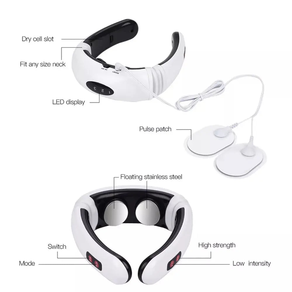 Neck Massager with Pulse Therapy - Intelligent Cervical Massage Device for Pain Relief and Relaxation Wholesale Hub