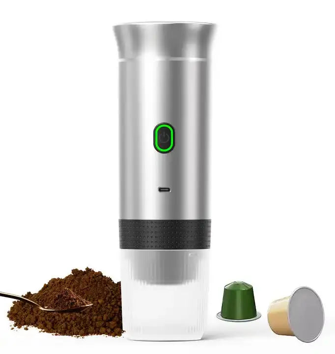 Black Portable Espresso Coffee Machine - Universal 3-in-1 Capsule, Coffee Powder, and Espresso Maker Wholesale Hub