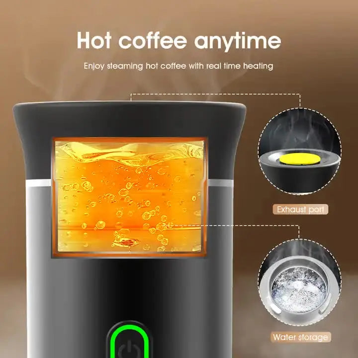 Black Portable Espresso Coffee Machine - Universal 3-in-1 Capsule, Coffee Powder, and Espresso Maker Wholesale Hub