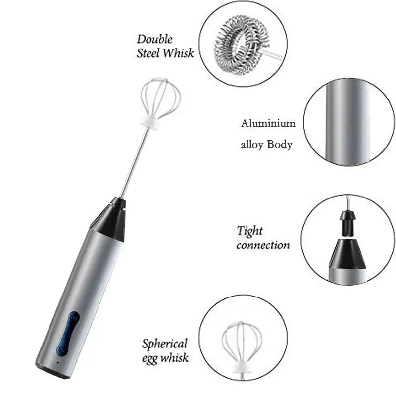 Rechargeable Electric Milk Frother, Handheld Foam Maker, Coffee Frothing Wand, Whisk for Milk, Coffee, and Baking Wholesale Hub