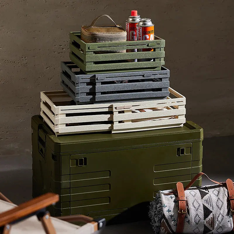Green Foldable Industrial Storage Crates - Portable Outdoor Collapsible Storage Box for Home and Travel Wholesale Hub