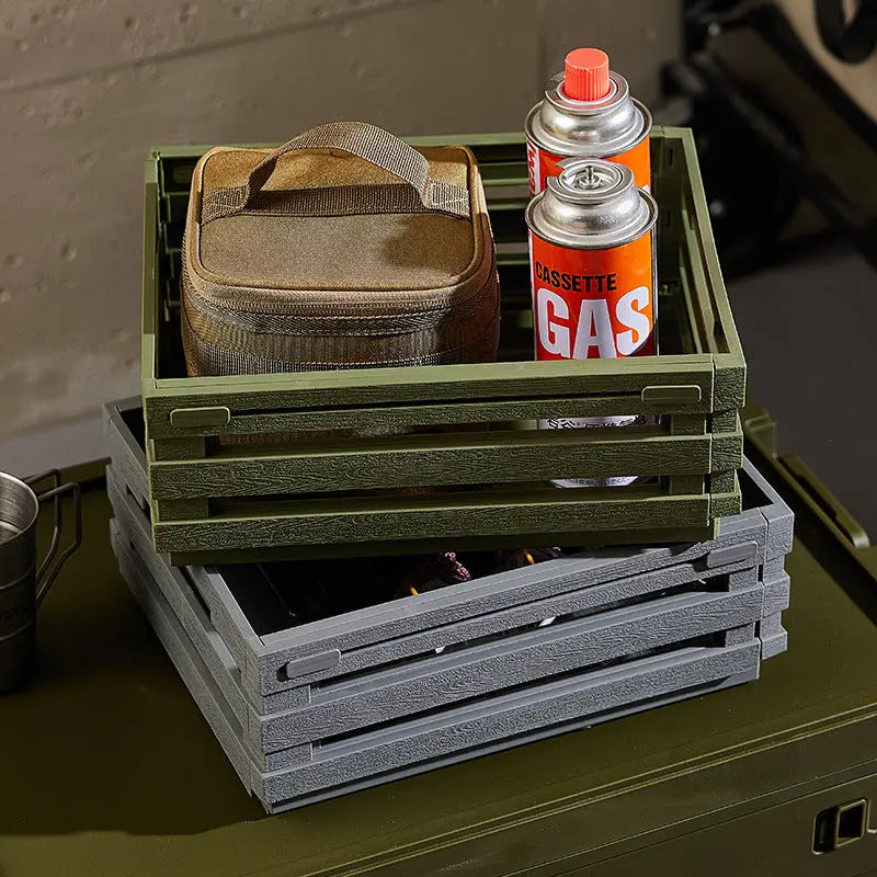 Green Foldable Industrial Storage Crates - Portable Outdoor Collapsible Storage Box for Home and Travel Wholesale Hub