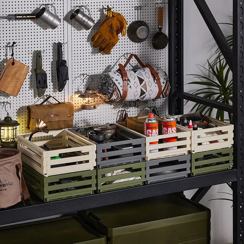Green Foldable Industrial Storage Crates - Portable Outdoor Collapsible Storage Box for Home and Travel Wholesale Hub