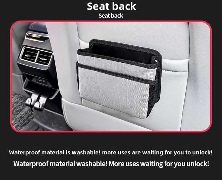 Grey Upgraded Waterproof Car Storage Bag - Multi-Position Hanging Organizer Wholesale Hub